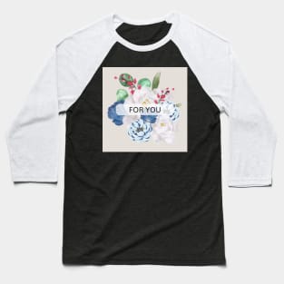 Watercolor flowers and leaves Baseball T-Shirt